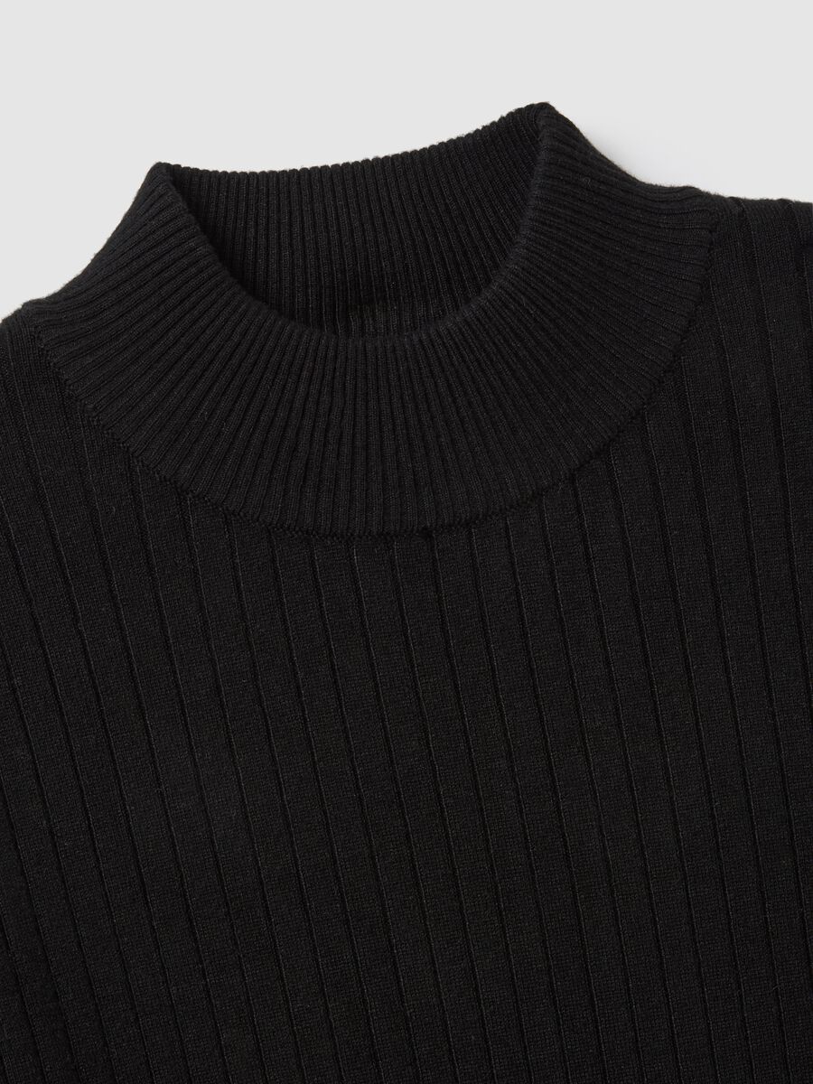 Black fitted viscose jumper_5