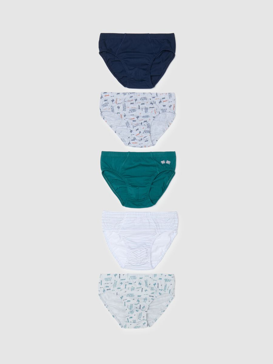 Set of 5 Boys' Multicoloured Cotton Briefs_0
