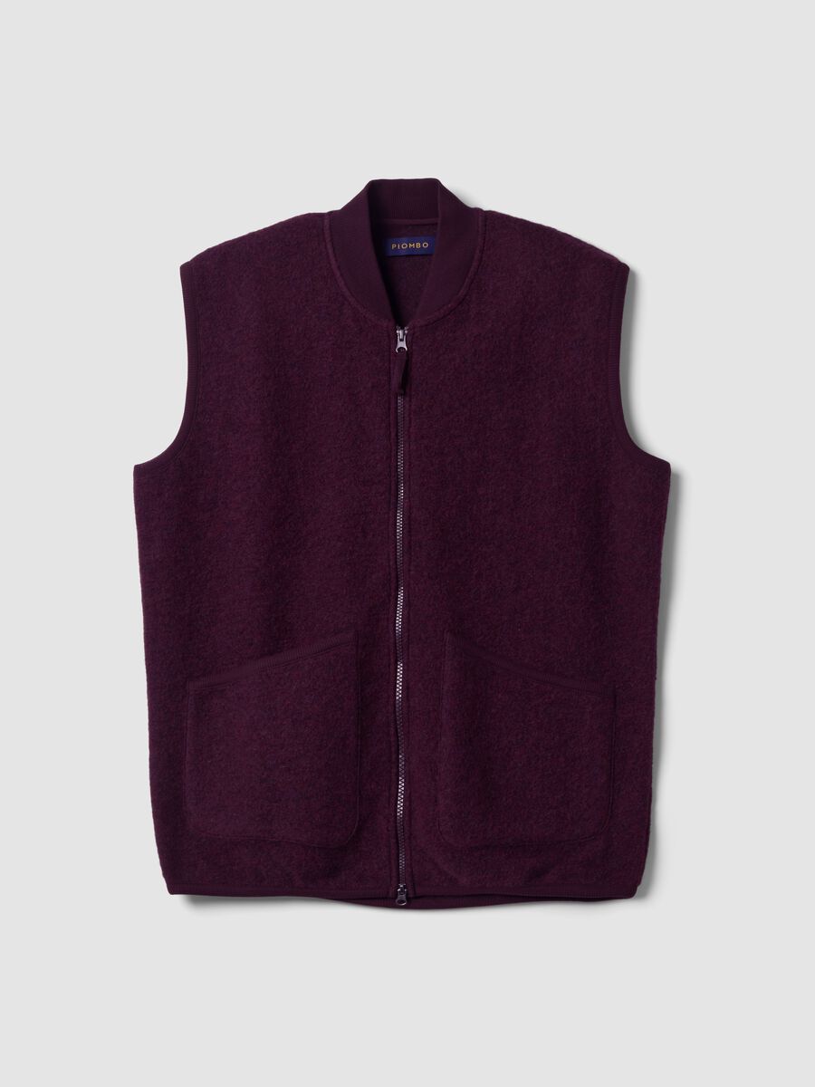 Purple wool-blend gilet with zip_4