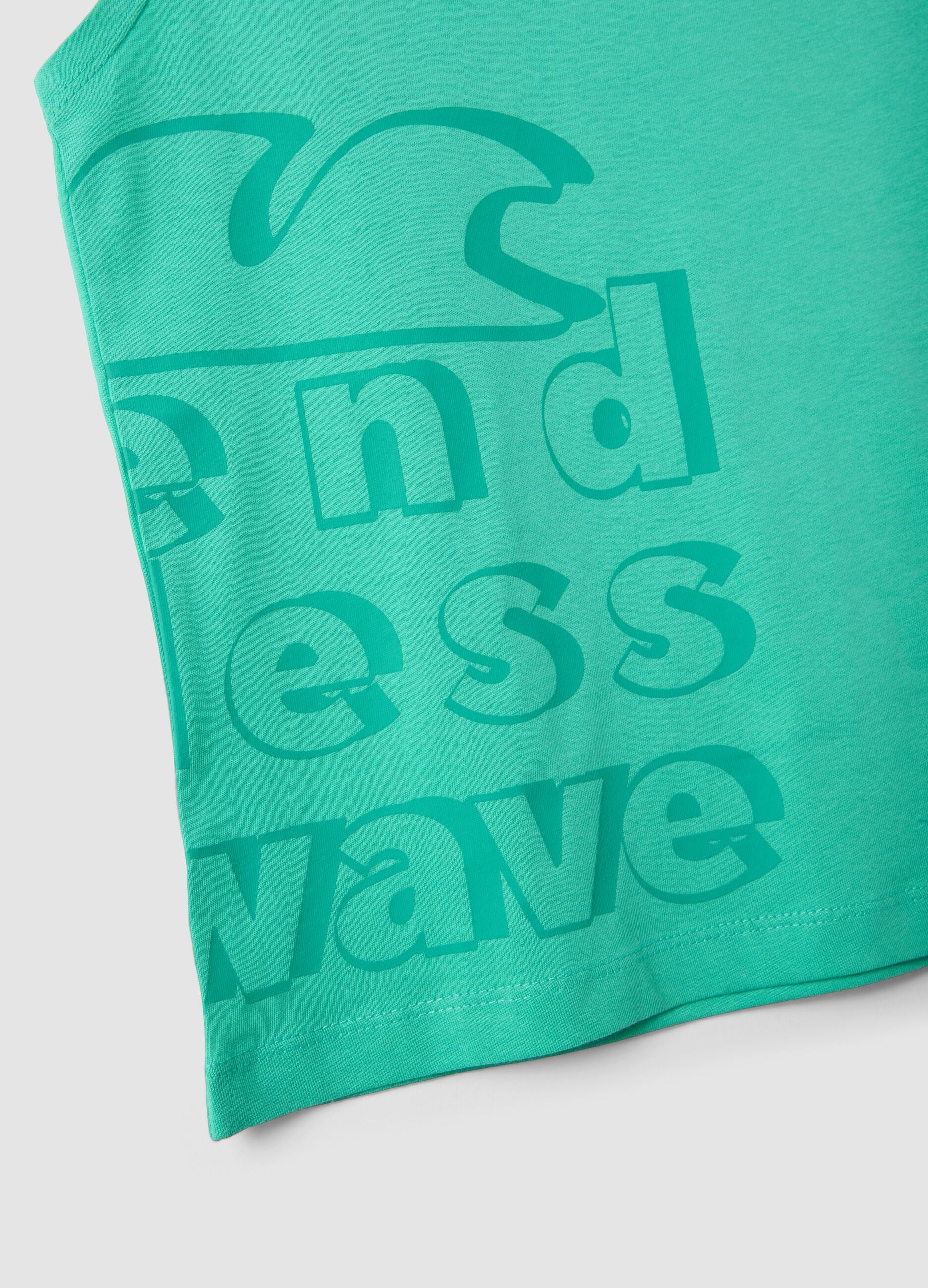 Green organic cotton vest top