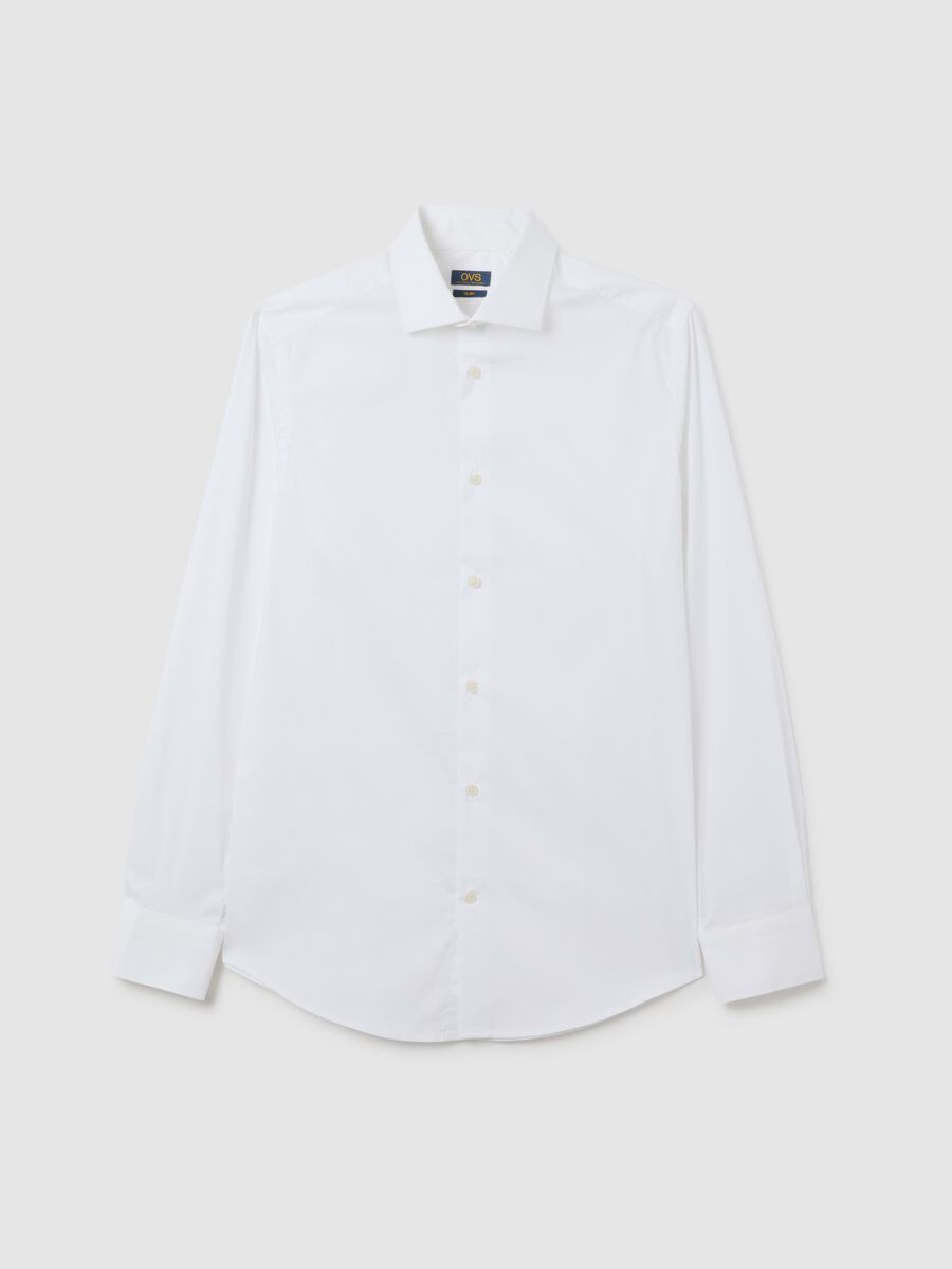 Men's Slim Fit White Blend Shirt_4