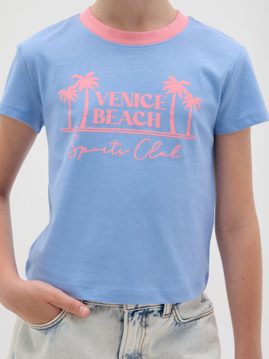 T-shirt azzurra stampa "Venice Beach"_2