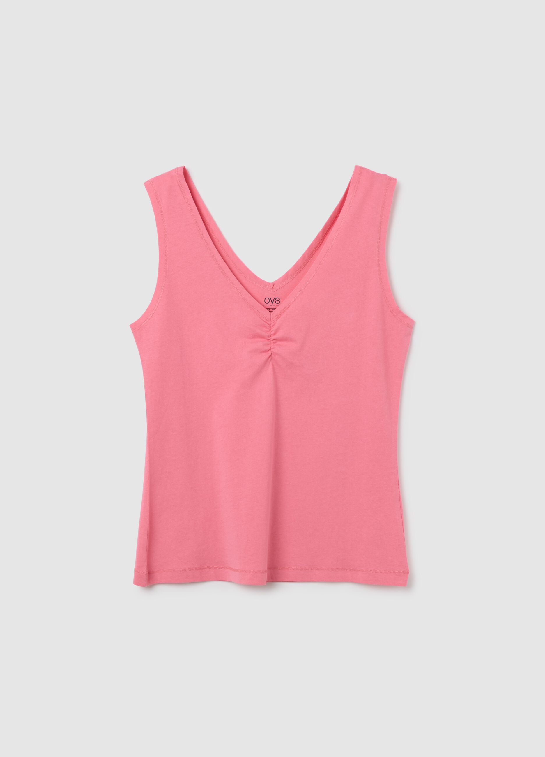 Women's pink, regular-fit top in 100% cotton