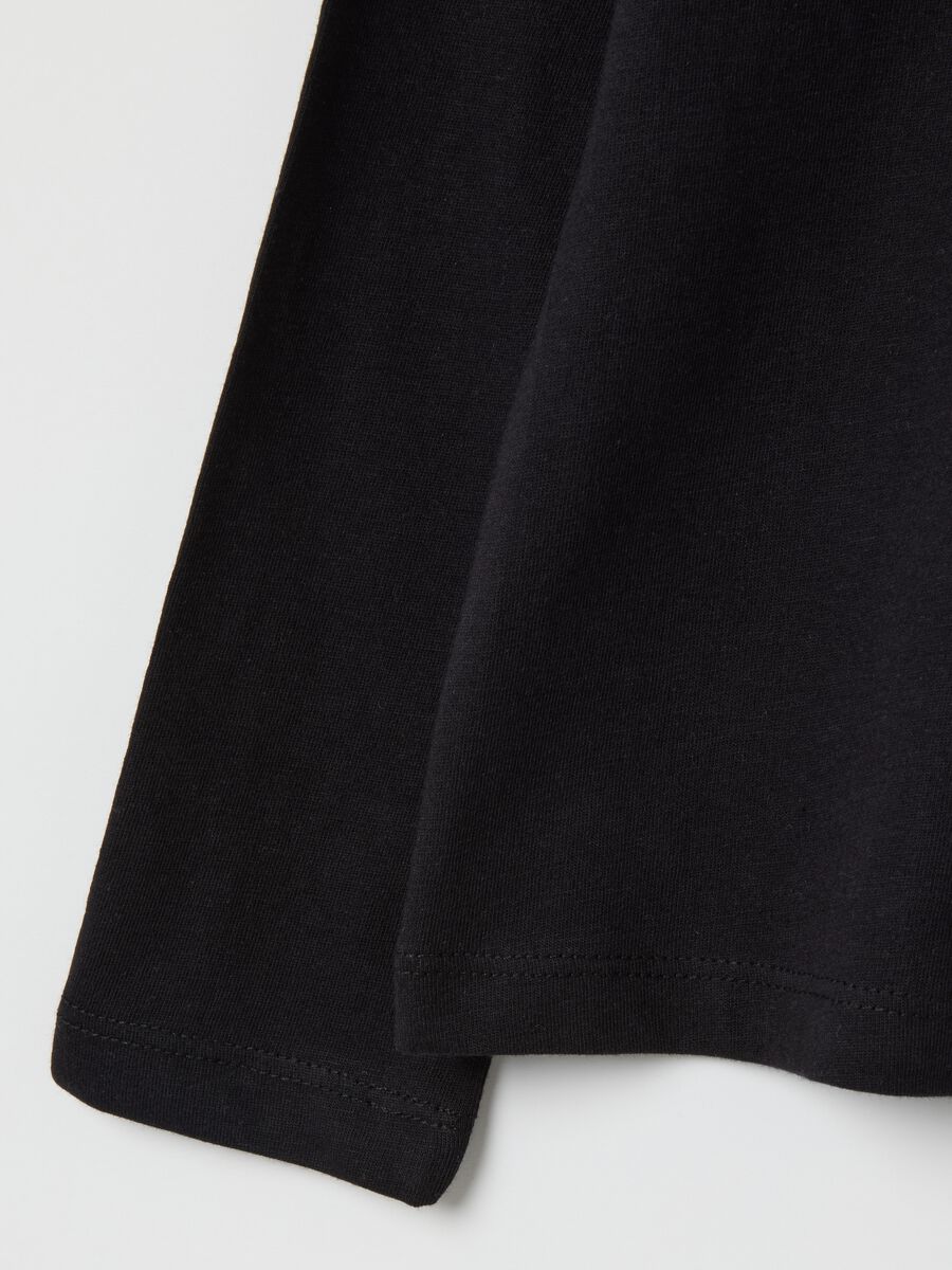 Girls' pure cotton black regular fit top_3