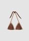 Brown triangle bikini top in stretch fabric with contrast trim_4