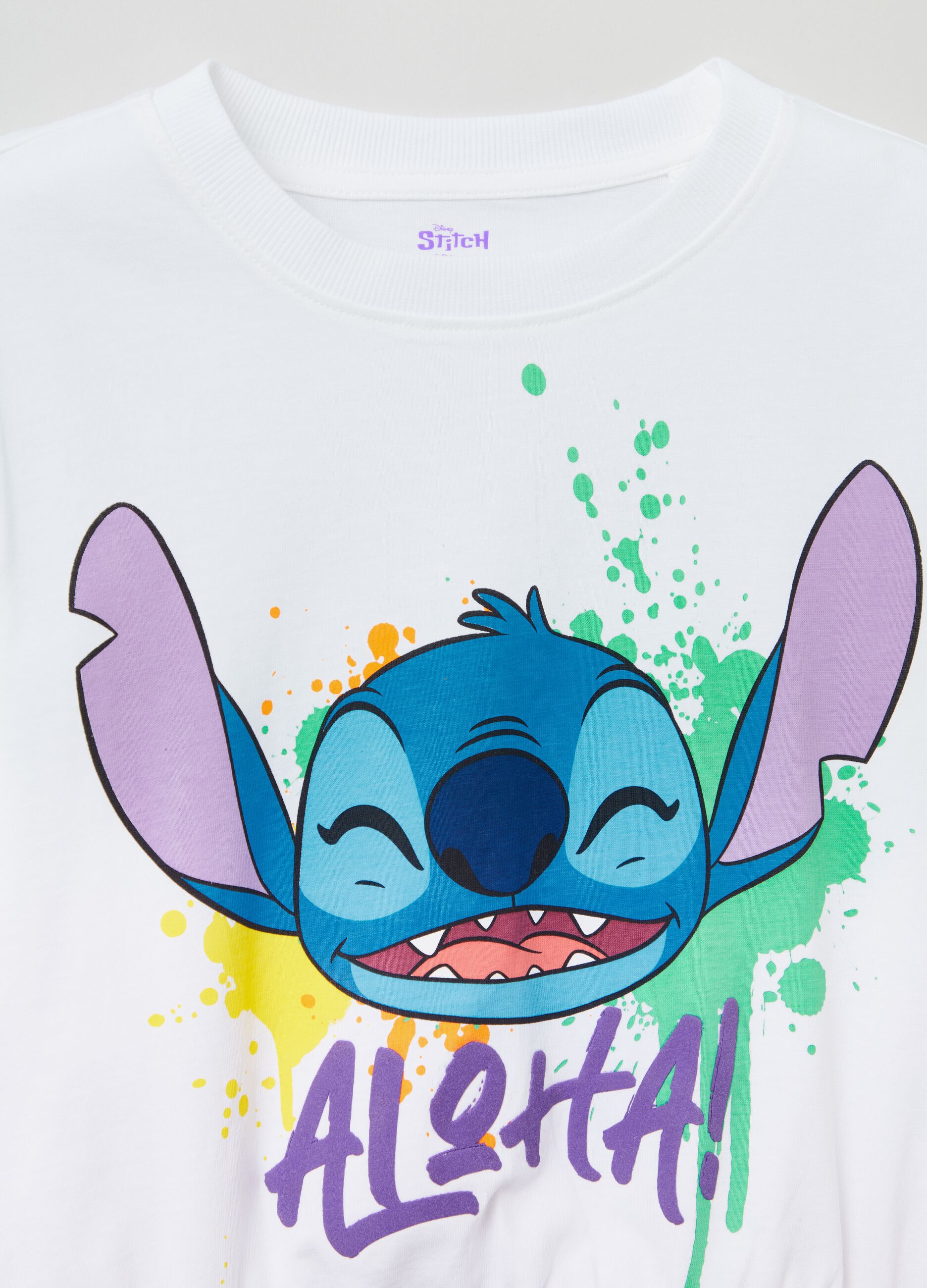 T-shirt a maniche lunghe stampa Stitch_2