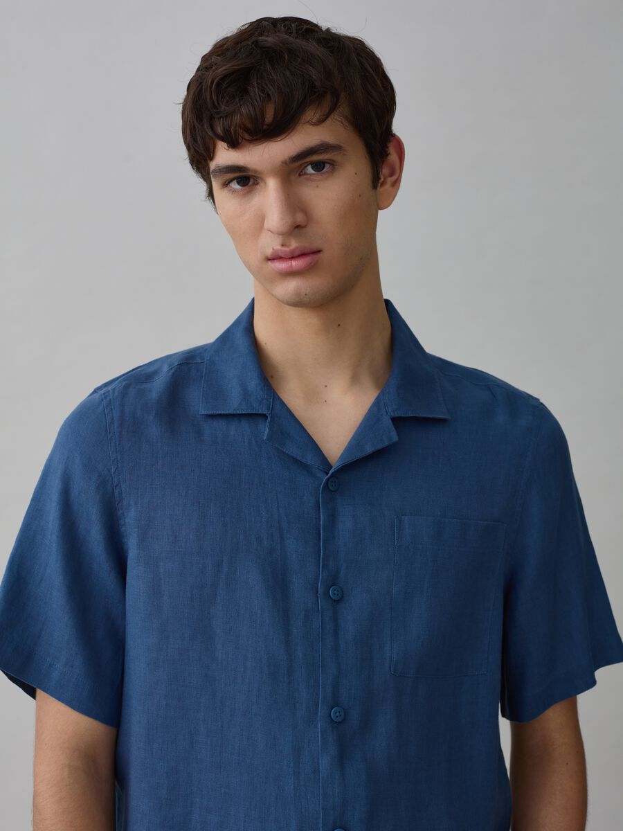 100% linen shirt with short sleeves_0