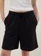 Black cotton-blend regular-fit shorts with elasticated waist_3