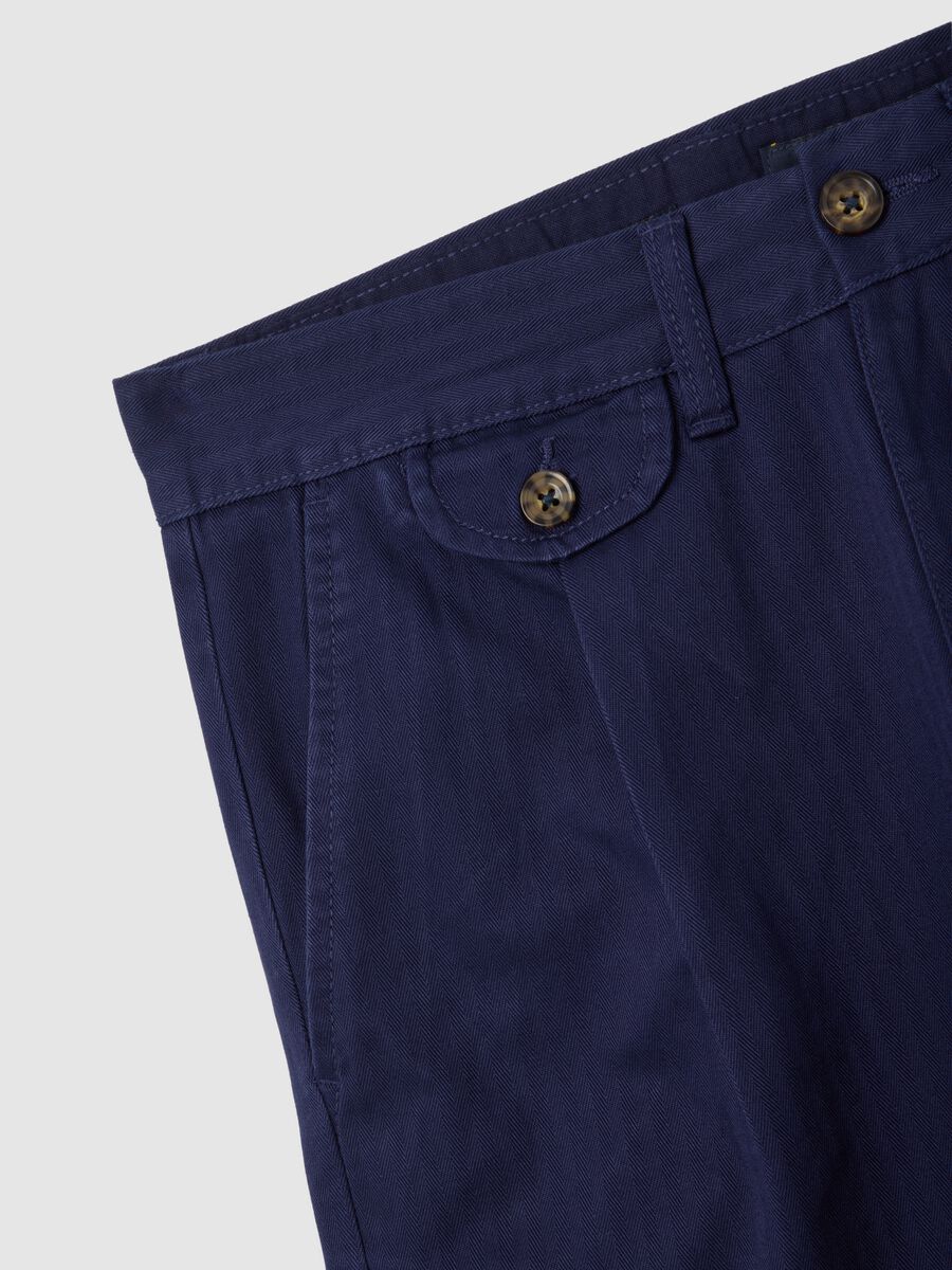 Blue Twill Cotton Shorts_5