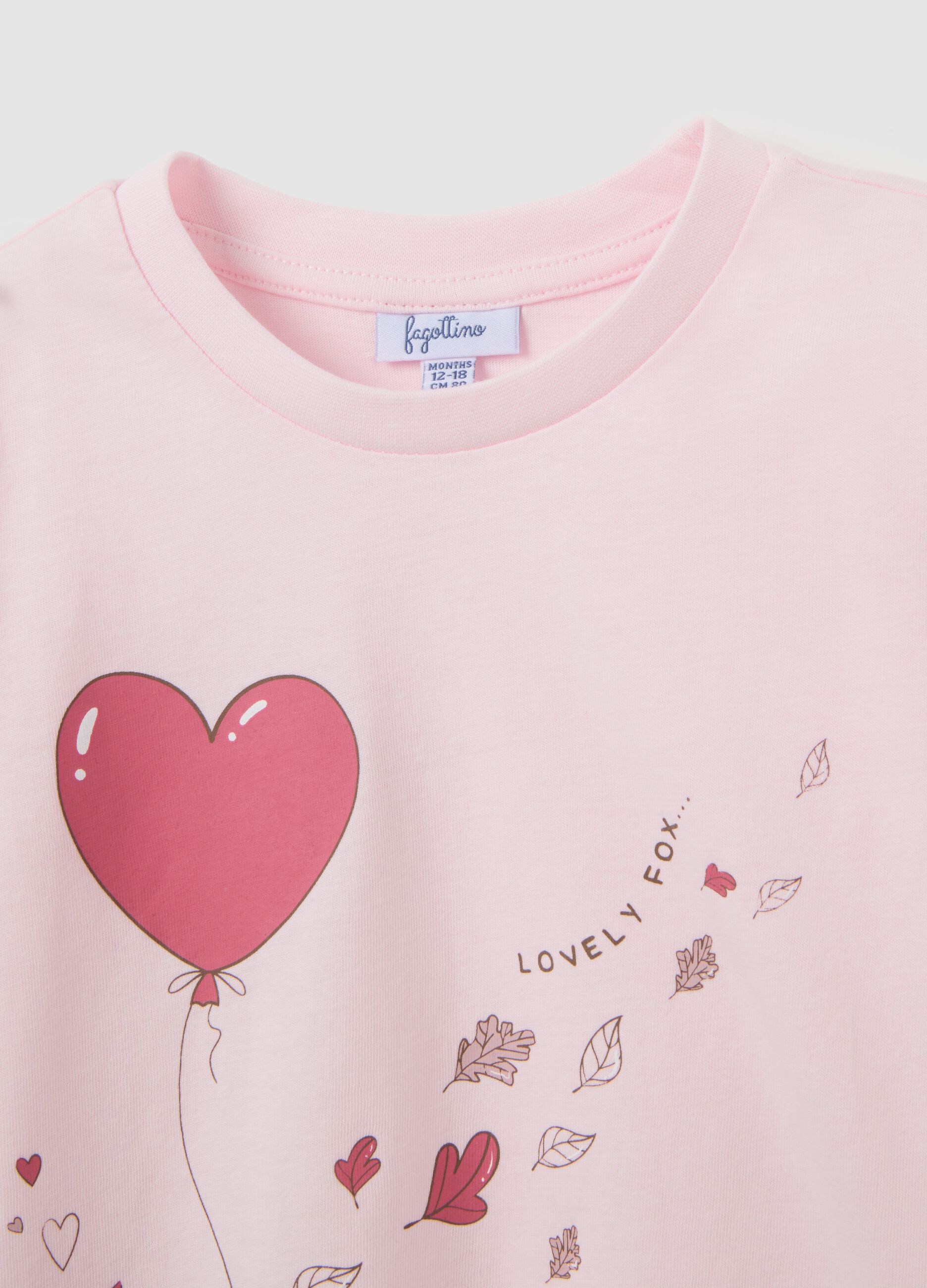 Pink Long Sleeve Cotton T-shirt