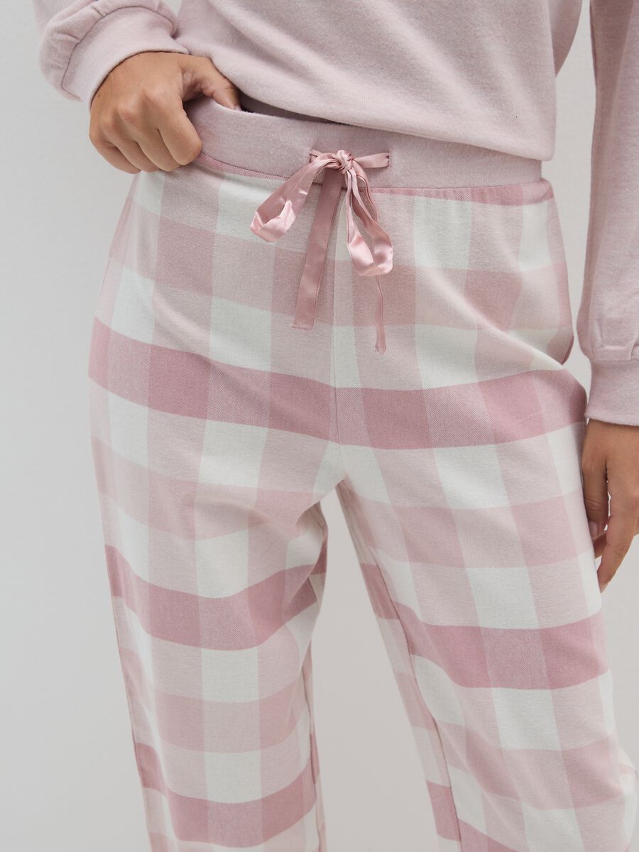 Multicolour Plaid Pyjama Regular Fit_3