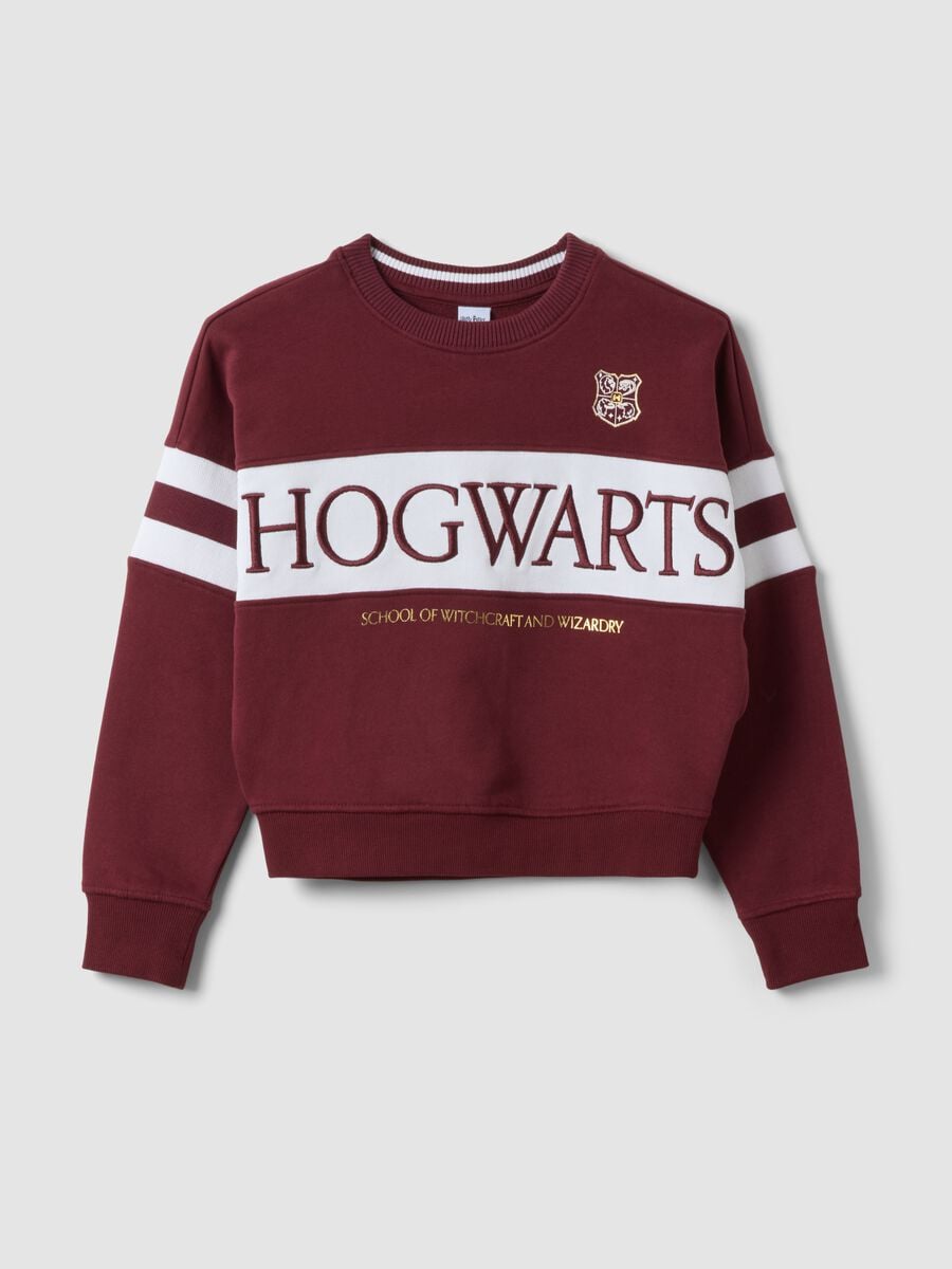 Felpa rossa in cotone elasticizzato con collo a costine a tema Harry Potter_3