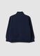 Blue organic cotton sweatshirt with stand-up collar for boys_1