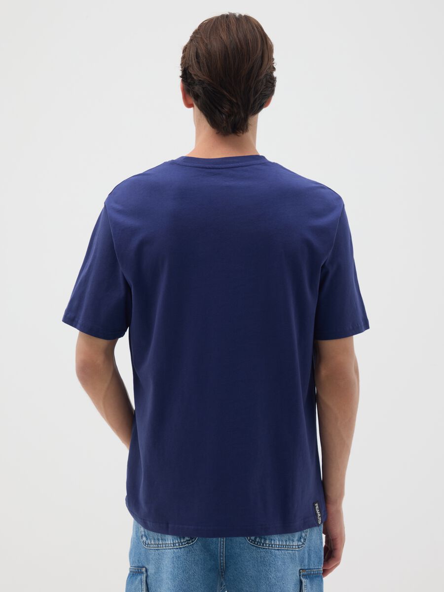 Regular fit blue pure cotton T-shirt with Snoopy_2