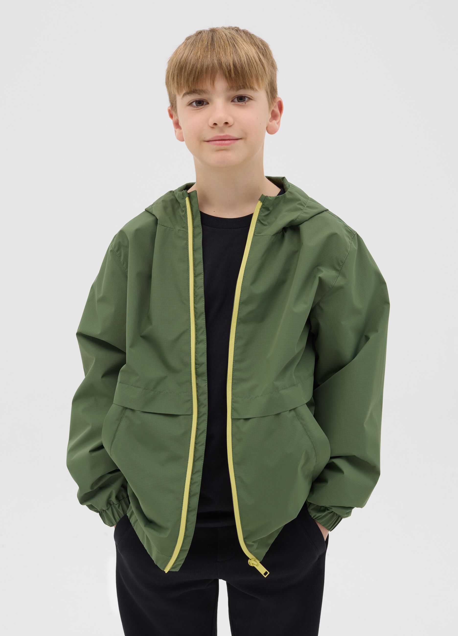 Waterproof jacket with hood