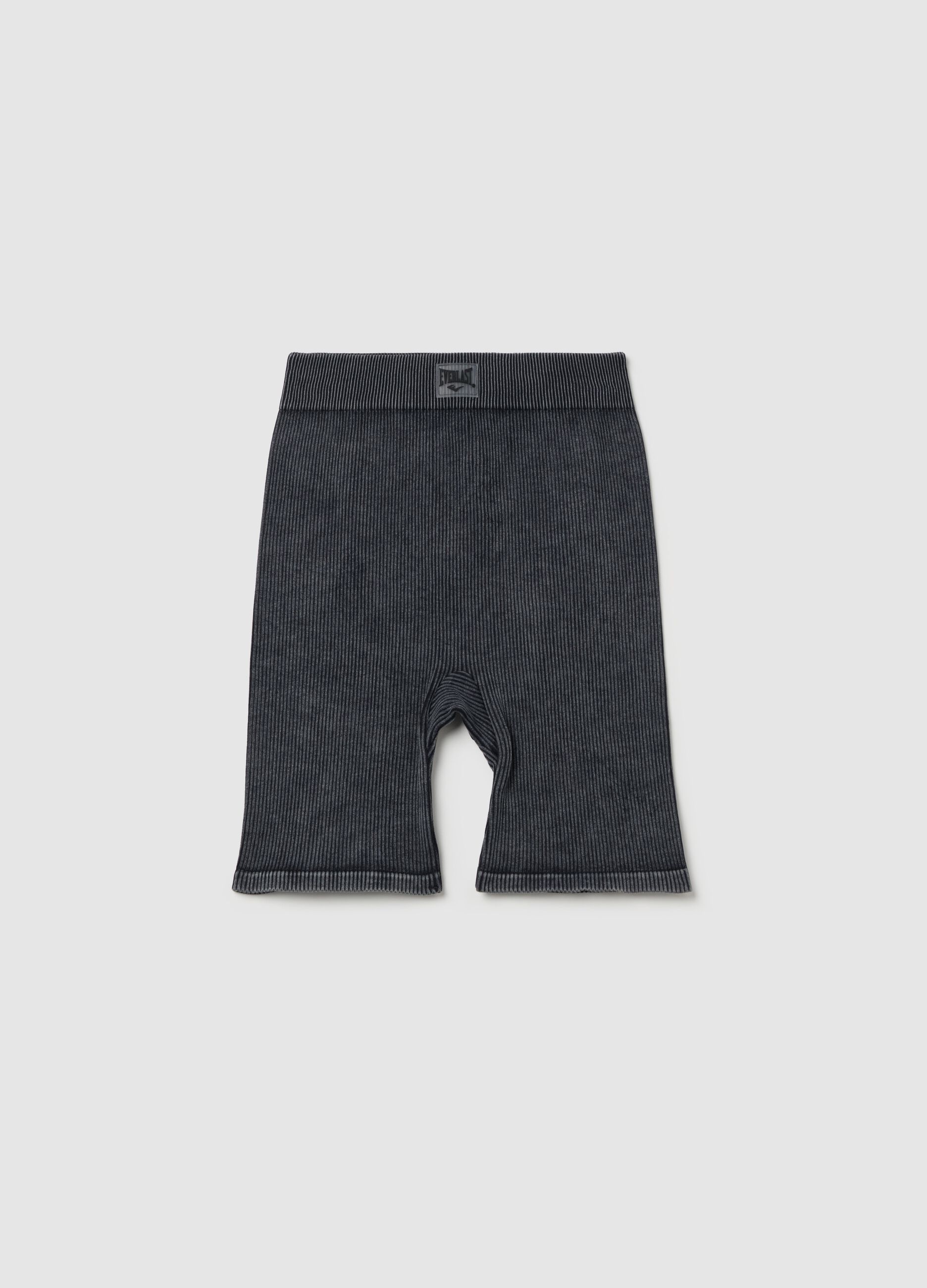 Grey ribbed cycle leggings