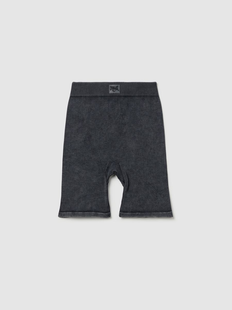 Grey ribbed cycle leggings_4
