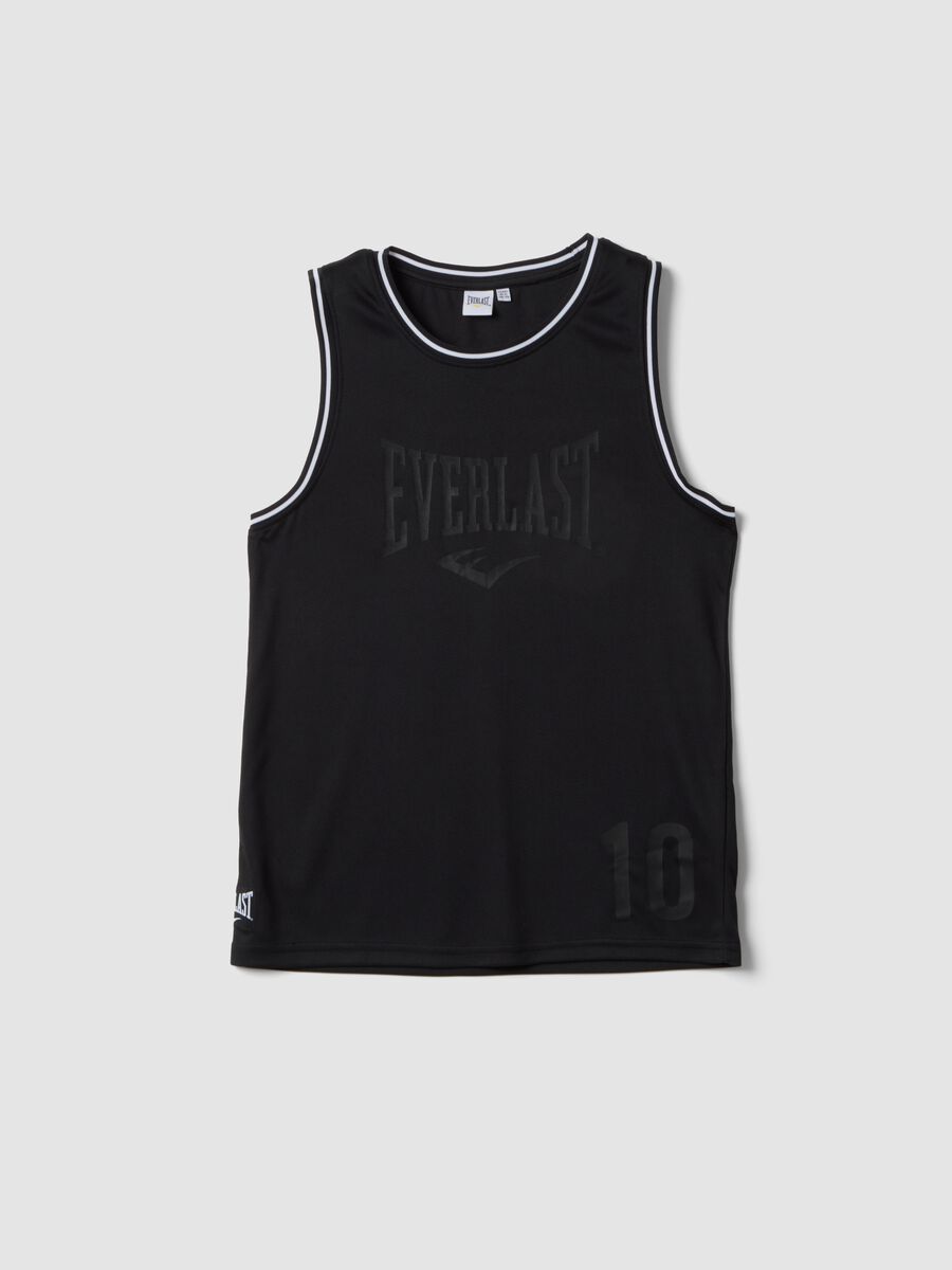 Black regular-fit boys&rsquo; vest with contrast trims, oversized style_0