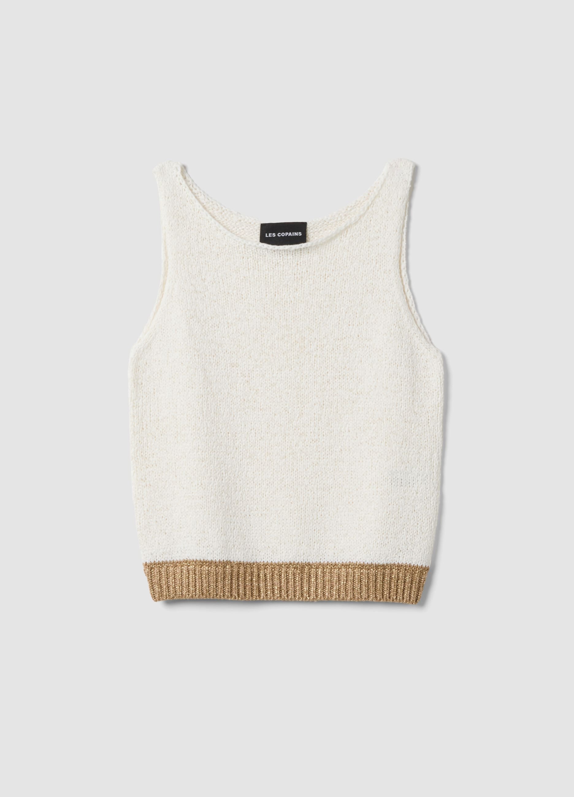 White cotton-blend top