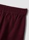 Burgundy viscose-linen blend shorts with elasticated waistband, regular fit_1