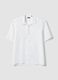 White pure linen regular fit shirt with bowling collar_4