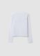 White pure cotton crew-neck T-shirt with teddy bear print for girls_5