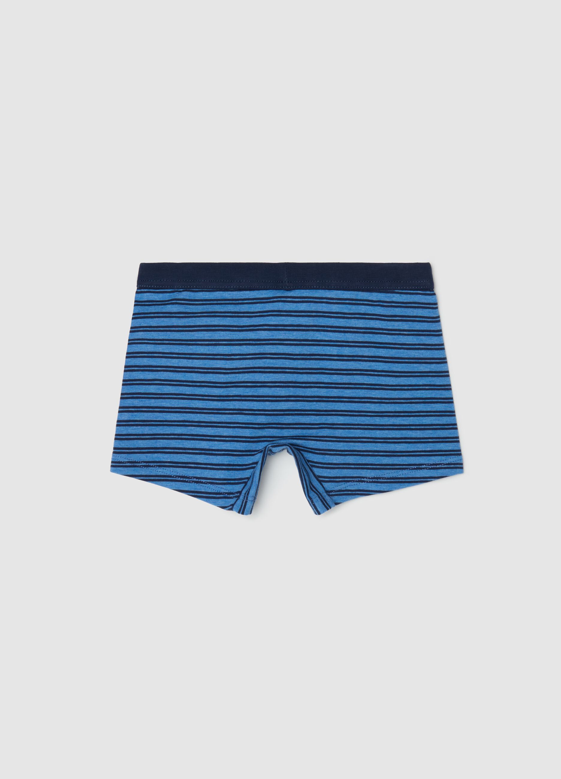 Striped midi boxer shorts in stretch cotton