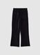 Pantaloni da bambina in misto cotone nero flare_0