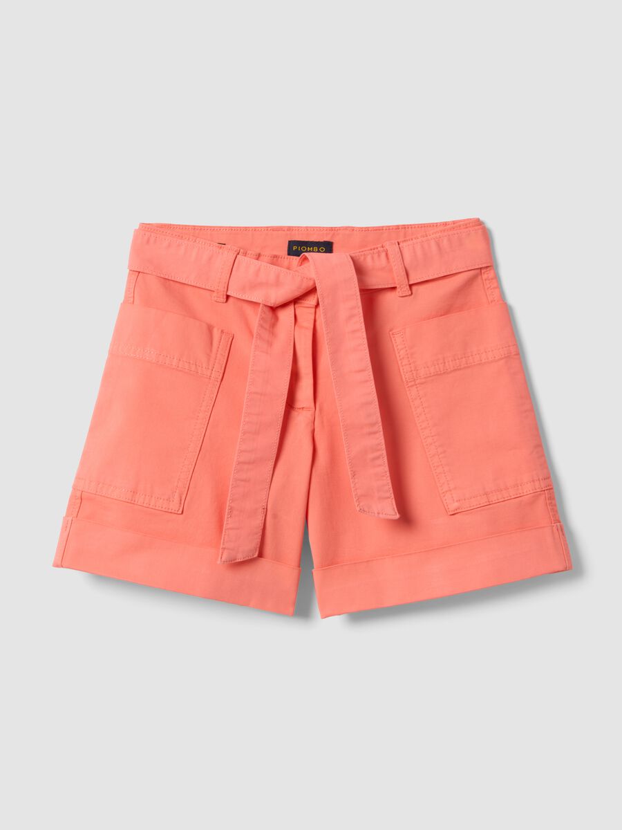 Shorts in cotone elasticizzato rosa da bambina regular fit_3