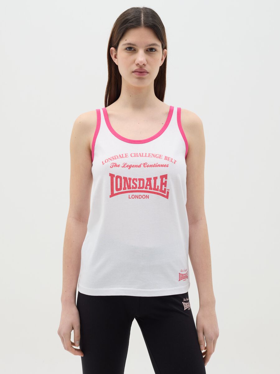 White tank top with contrast edging_0