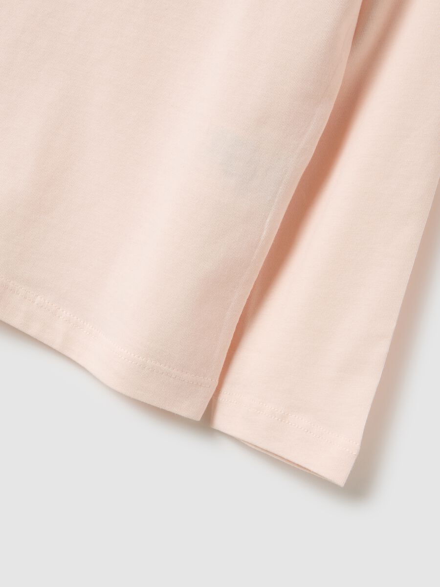 Girl's regular fit pink pure cotton t-shirt_3