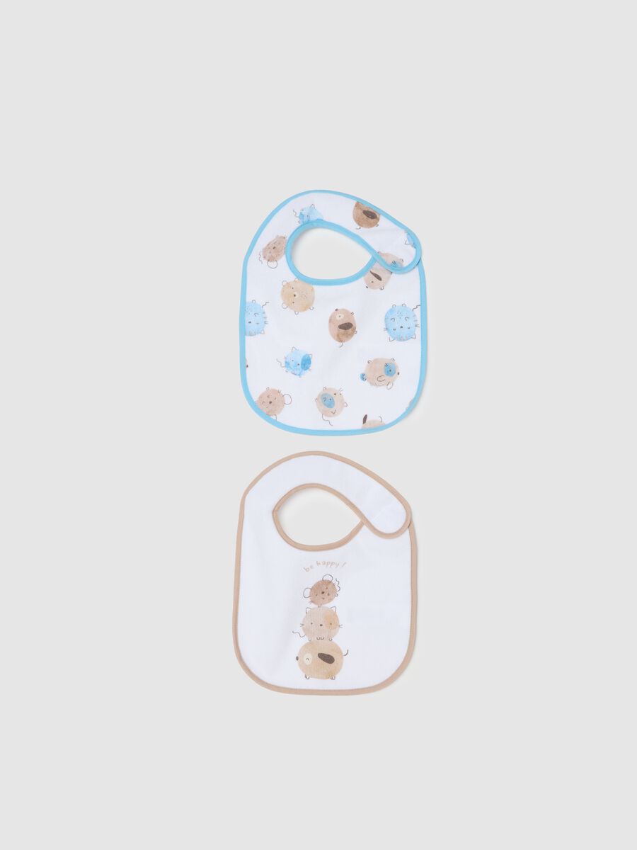 Two-pack cotton-blend baby bibs in multicolour_0
