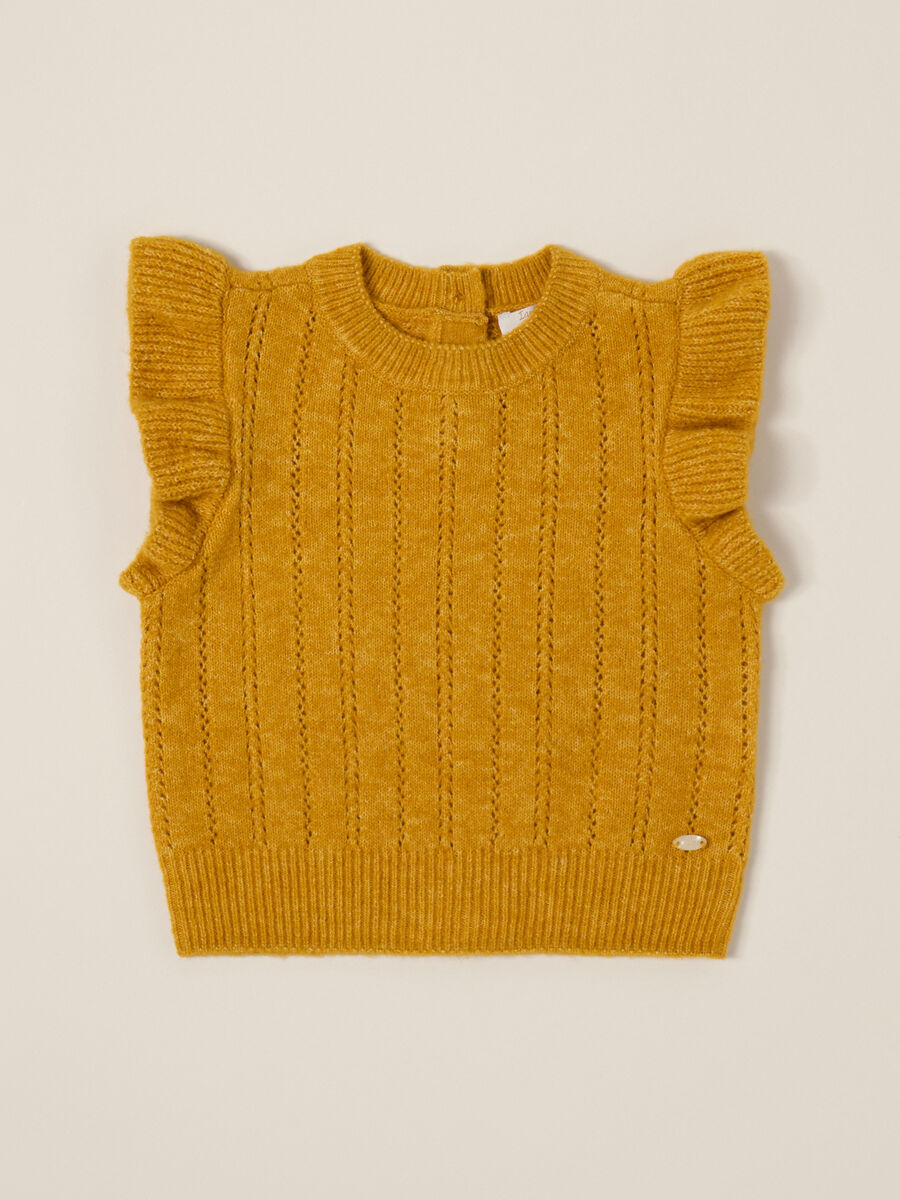 Yellow top for girls in stretch fabric_0