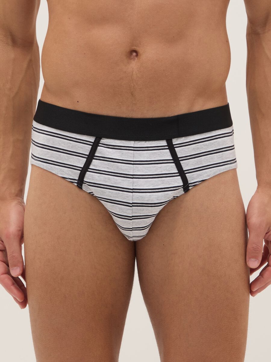 Multicolour stretch cotton fitted briefs tripack_1