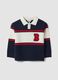Blue viscose-blend striped crew-neck jumper for baby boy_0