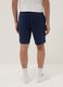 Blue cotton-blend Bermuda shorts with elasticated waistband_2