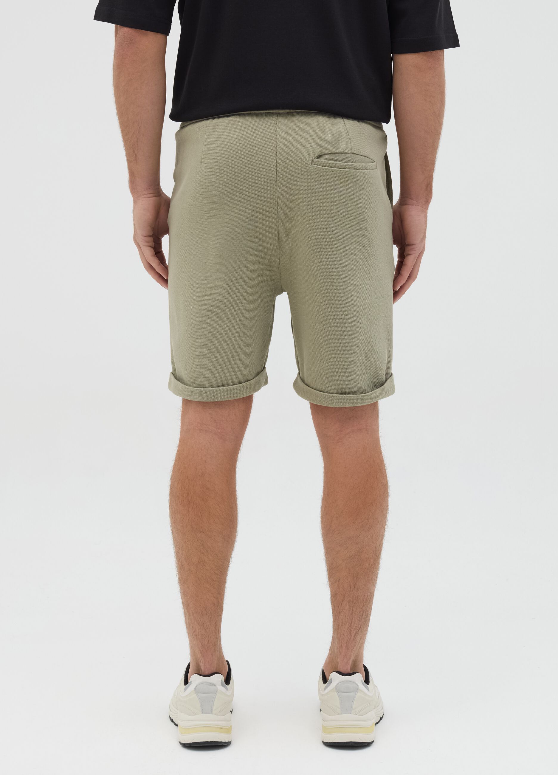 Chino Bermuda shorts in cotton with drawstring