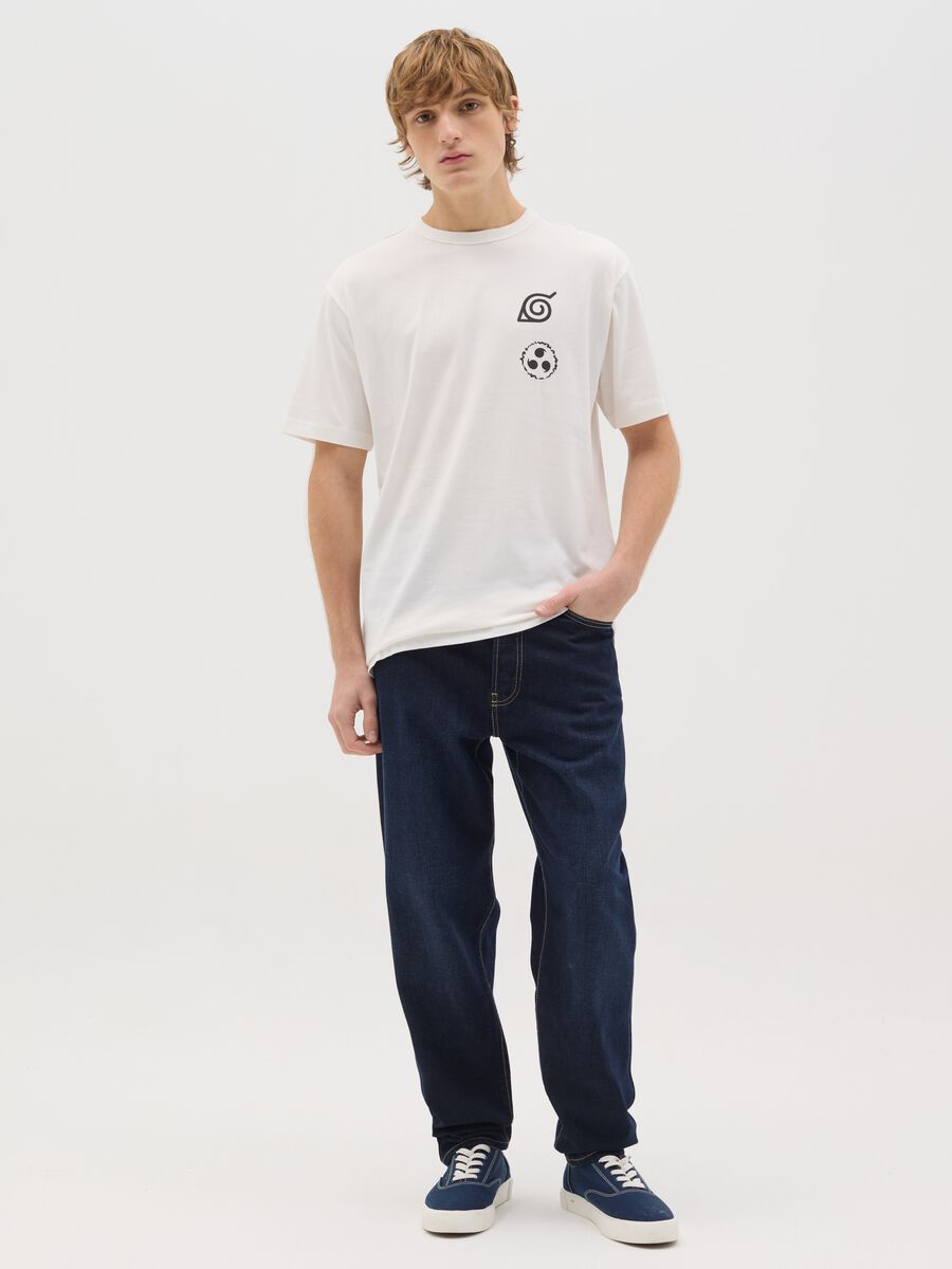 White T-shirt with Naruto and Sasuke print_1