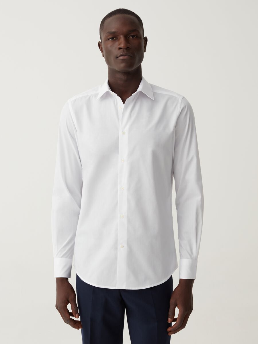 Solid colour slim fit shirt_1