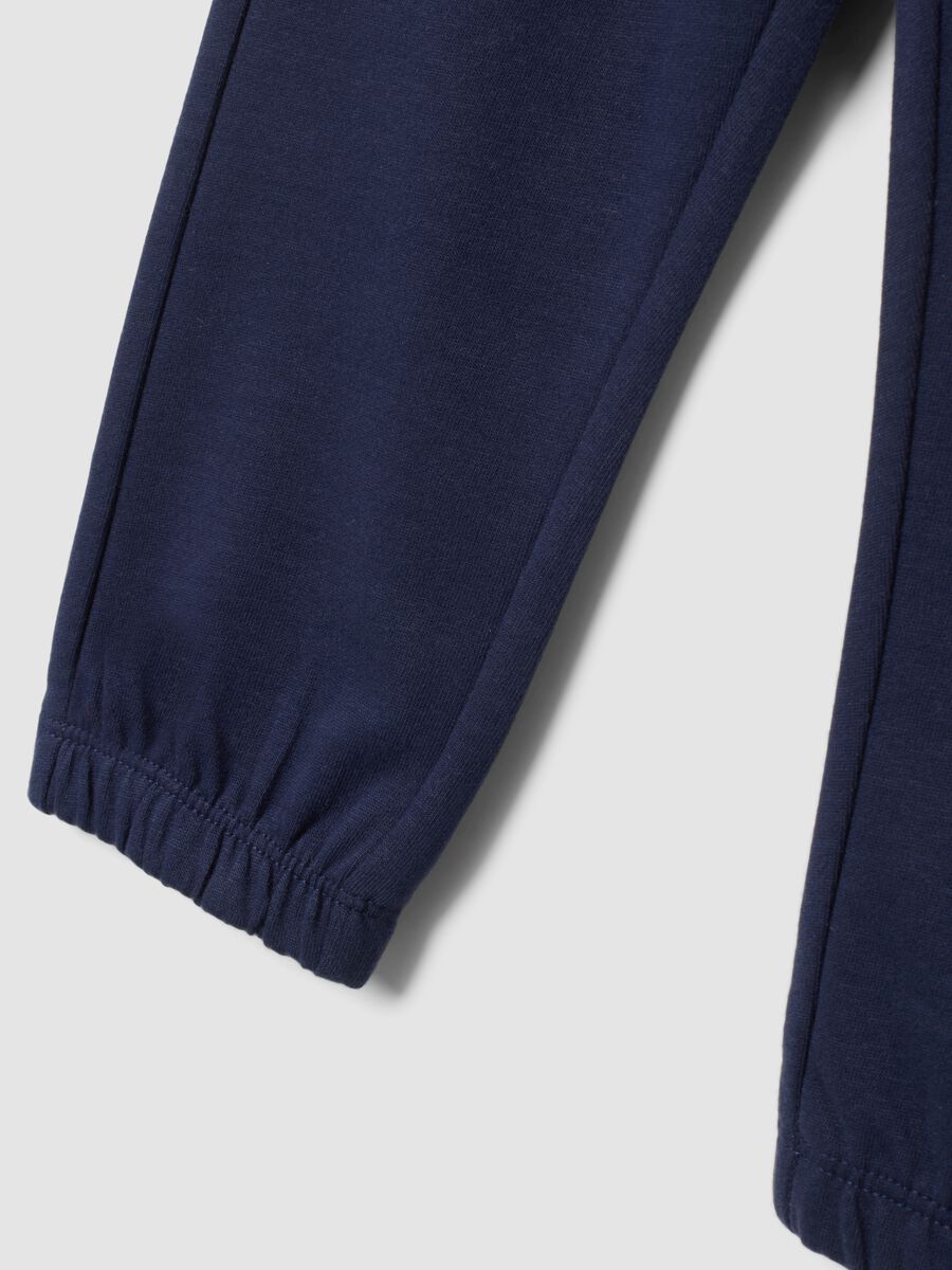 Pantaloni jogger blu in puro cotone_3
