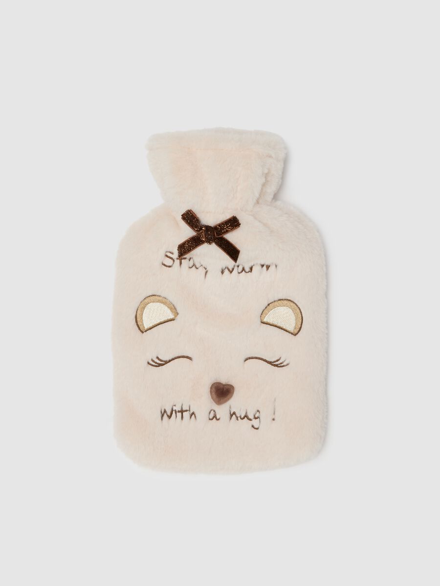 Beige Christmas Hot Water Bottle with Cover_0