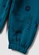 Blue pure cotton joggers with all-over print_3