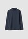 Blue organic stretch cotton crew-neck T-shirt_0