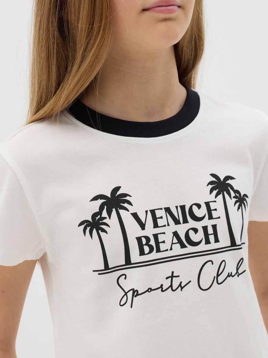T-shirt bianca stampa "Venice Beach"_1