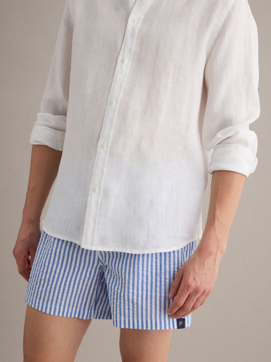 Boxer mare a righe azzurro e bianco in puro cotone_2