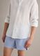 Blue and white striped pure cotton swim shorts_2