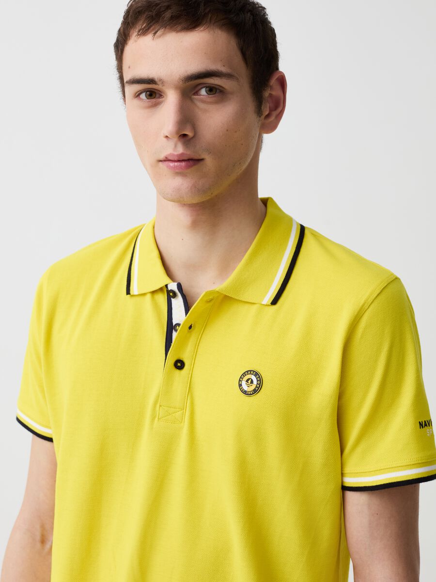 Navigare Sport polo shirt with striped edging_0