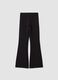 Black flared-fit stretch cotton leggings for girls_0