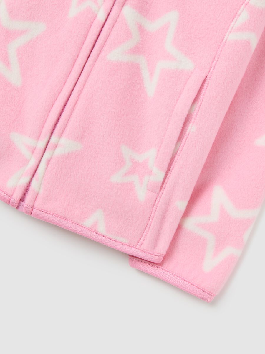 Felpa rosa da bambina vestibilità fitted con stelle_1