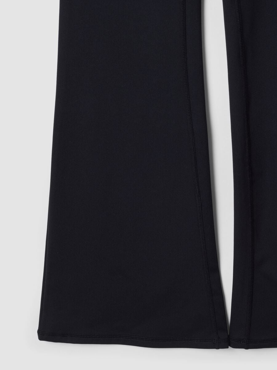 Leggings blu flare in tessuto elasticizzato_8